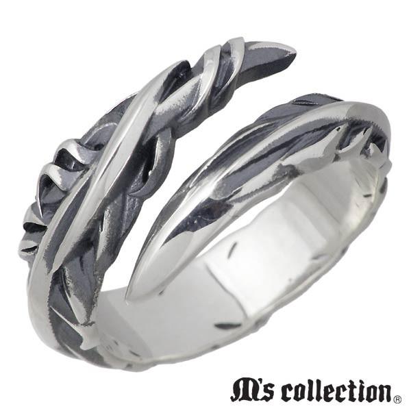 【海外輸入】 M's エムズコレクション collection 15〜22号 スモール フェザー メンズ 指輪 リング シルバー 指輪
