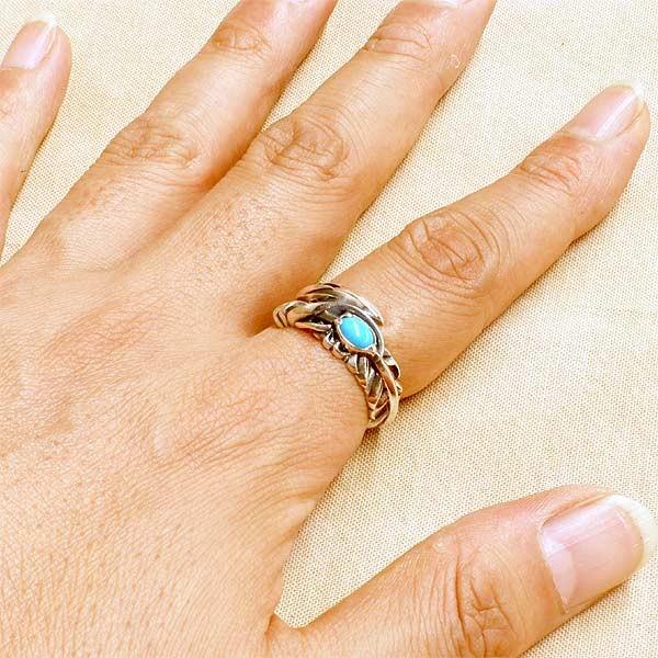 M'S COLLECTION（エムズコレクション） ターコイズ フェザー シルバー