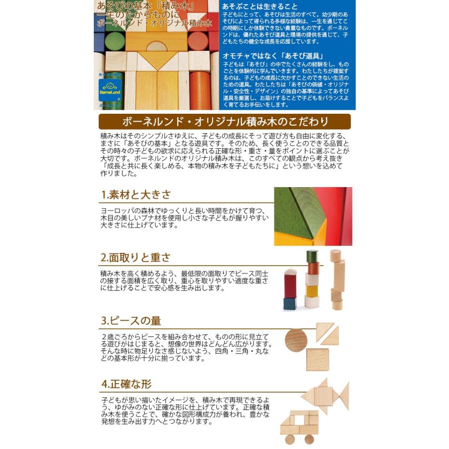 積み木 BorneLund ボーネルンド オリジナル積み木 M  木箱入りの画像