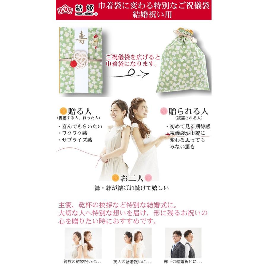 ご祝儀袋 結姫 巾着袋に変わるご祝儀袋 結婚祝い用 青竹 ポリエステル 1s 5 Baby Street 通販 Yahoo ショッピング