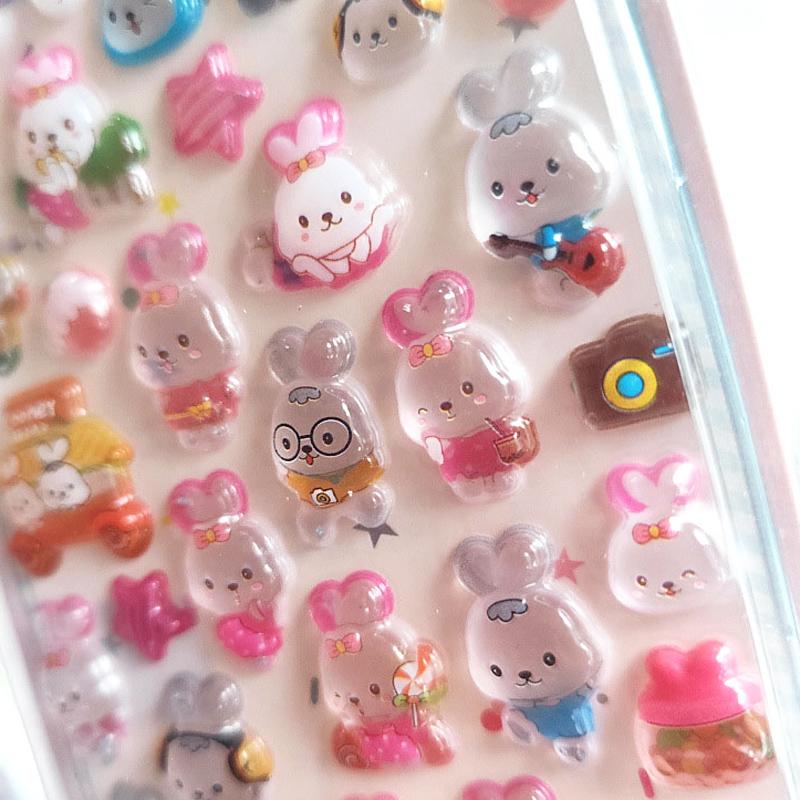 ボンボンシール ドロップ ぷくぷくシール ぷっくりシール 3D立体シール
