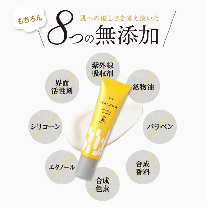 日焼け止め 敏感肌 石けんで落ちる ハレナ オーガニック Uvミルク Spf50 無添加 低刺激 化粧 下地 顔 クリーム 美容液 Halena 02 N O Living 通販 Yahoo ショッピング