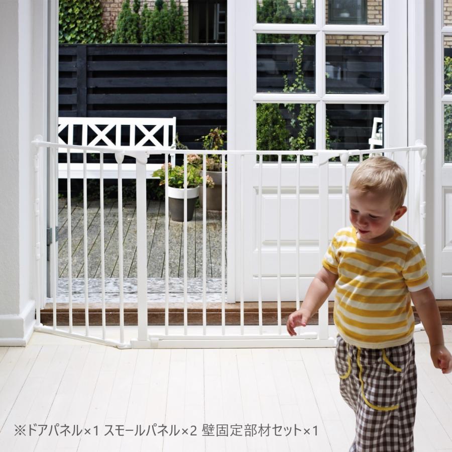 ベビーサークル ベビーゲート 扉付き 大型 置くだけ ストーブ テレビ前 おしゃれ ワイド ベビーダン ハースゲート ドアパネル BD203/208の画像