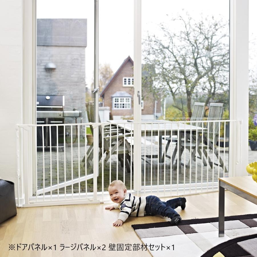 ベビーサークル ベビーゲート 扉付き 大型 置くだけ ストーブ テレビ前 おしゃれ ワイド ベビーダン ハースゲート ドアパネル BD203/208の画像