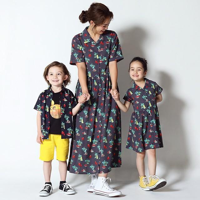 30 Off Sale ベビードール Babydoll 子供服 ディズニー シャツワンピース 親子お揃い リゾート 総柄 3852k キッズ 女の子 Disney Babydollヤフー店 通販 Yahoo ショッピング