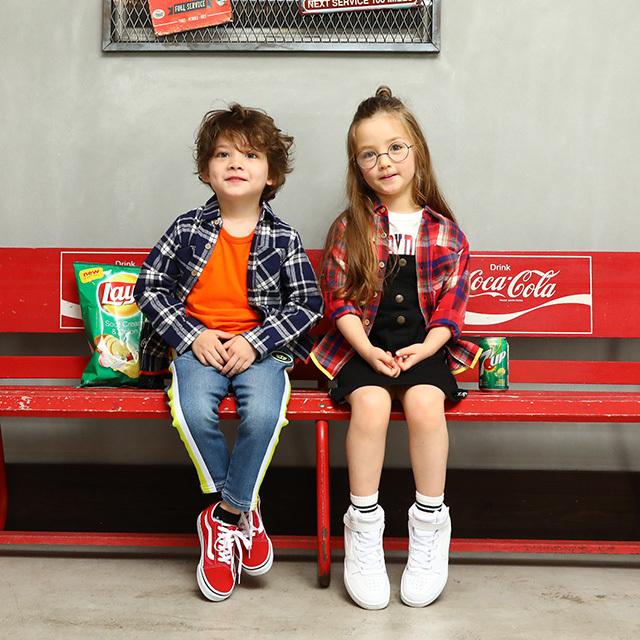 BABYDOLL 綿100% 子供服 チェックシャツ 親子お揃い 4452K ベビー