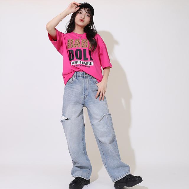 子供服 Tシャツ ヒョウ柄貼り付け 親子お揃い 9366A ベビードール BABYDOLL 大人 レディース メンズ｜babydoll-y｜13