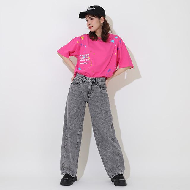 子供服 Tシャツ ゆったりシルエット 親子お揃い ペイント 9368A 20%OFF SALE 大人 レディース メンズ 親子ペア トップス ベビードール BABYDOLL｜babydoll-y｜11