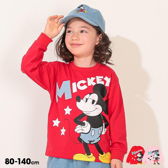 Disney（ディズニー） ロンT キッズ 男の子 女の子 子供服 デニム貼付