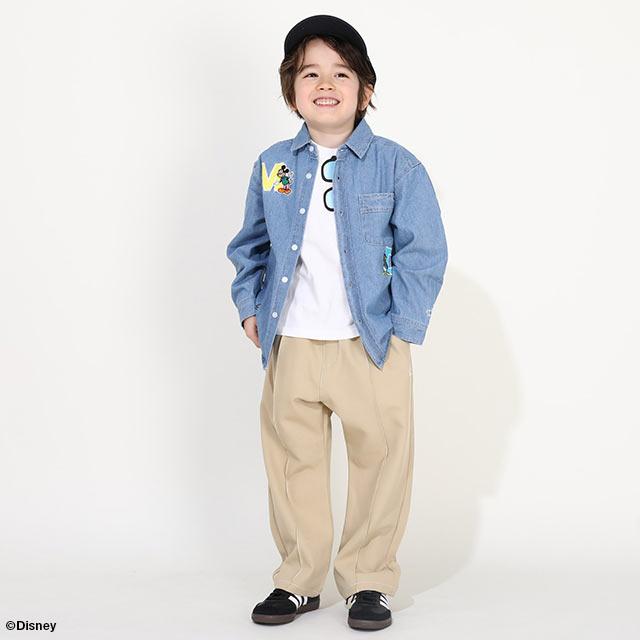 Disney（ディズニー） 【5/8再入荷】 親子ペア 綿100% デニムシャツ 