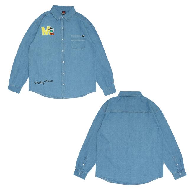 Disney（ディズニー） 【再入荷】 親子ペア 綿100% デニムシャツ 大人 