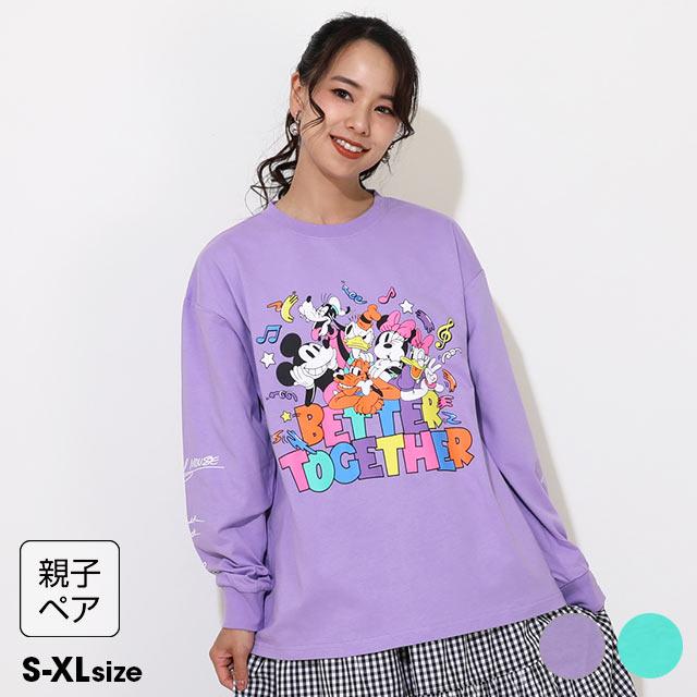 Disney（ディズニー） 親子ペア 長袖 tシャツ レディース メンズ 綿100
