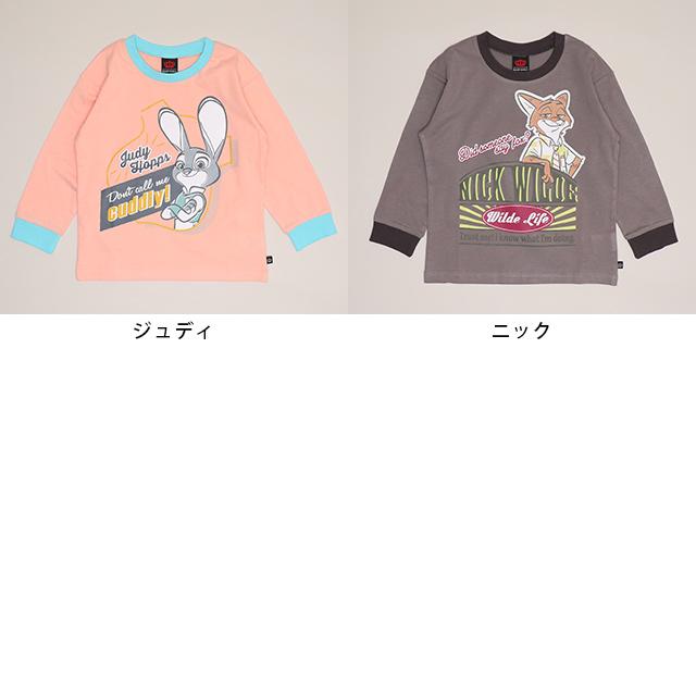 Disney（ディズニー） ズートピア ニック ジュディ ロンT キッズ 綿100