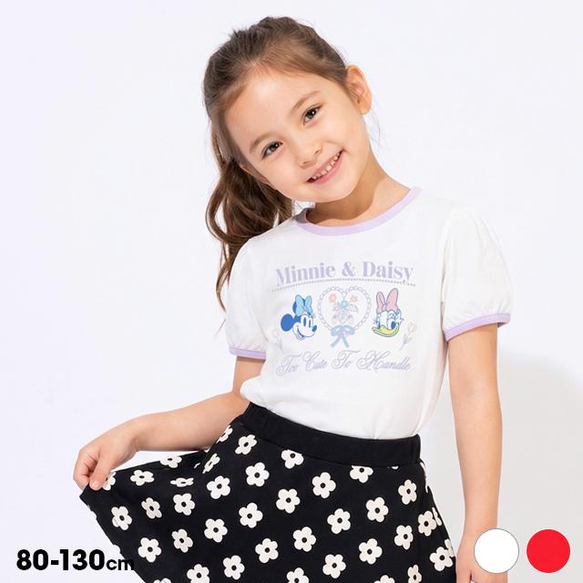 Disney（ディズニー） Tシャツ キッズ 綿100% 女の子 バックリボン
