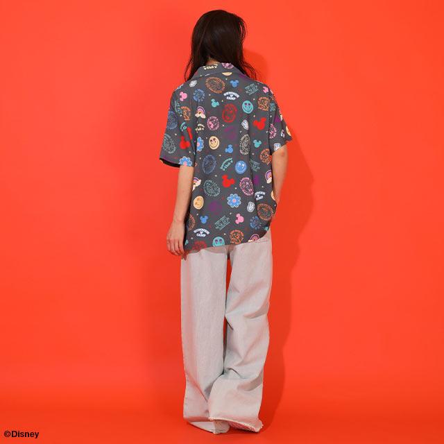 ディズニー 親子ペア レディース トップス シャツ 半袖 親子コーデ 大人 子供服 メンズ ミッキー リゾート柄 総柄 1600A (ボトムス別売) ベビードール 爆買の画像