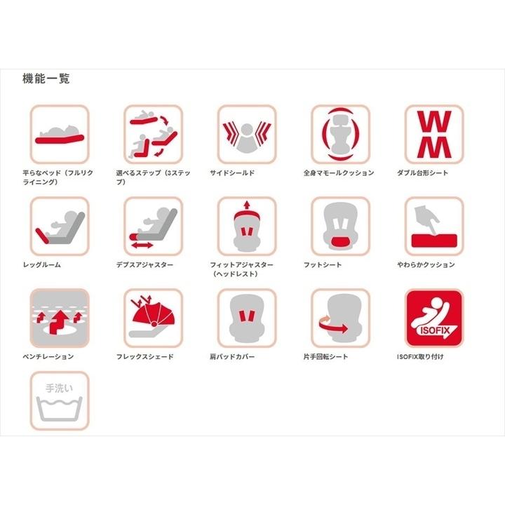 6ヵ月レンタル フラディア グロウ ISOFIX 360° セーフティ プレミアム アップリカ ベッド型チャイルドシート mm