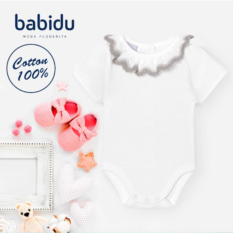 babidu（バビドゥ） 襟付き ロンパース 60 70 80 白 半袖 綿100