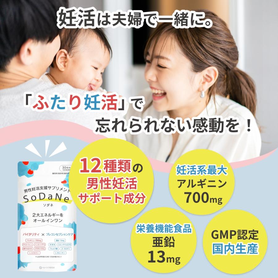 男性支援サプリSoDaNe（蘇種：ソダネ）男性 妊活 活力 アルギニン