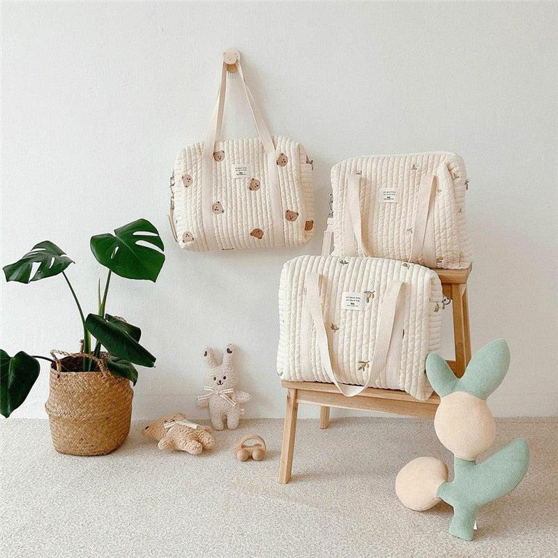 新品未使用手刺繍マザートートバッグ マザーズバッグ トートバッグ刺繍 コットン 生地 : BABY&MATERNITY