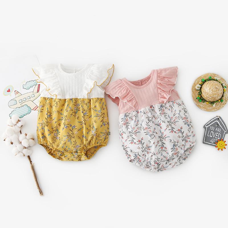 B2716 ベビー服 女の子 新生児 赤ちゃん ロンパース カバーオール 春 夏 半袖 スナップボタン 贈り物 出産祝い B2716 Baby Nestヤフーショッピング店 通販 Yahoo ショッピング