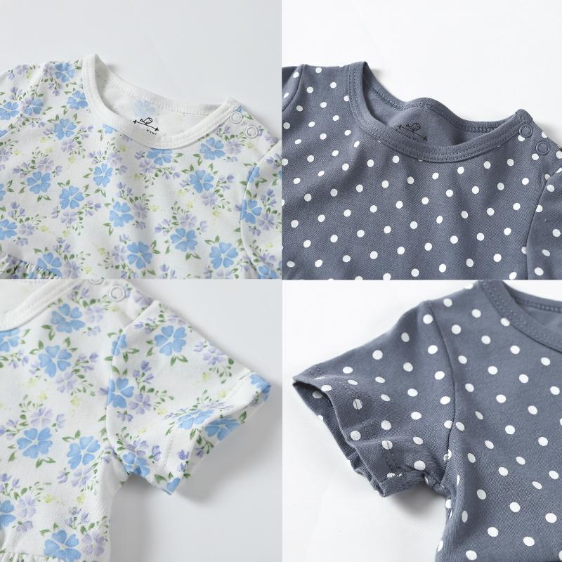 Qz180 ベビー服 女の子 ロンパース ワンピース 半袖 80 春夏 夏 ふるさと割 60 90 70