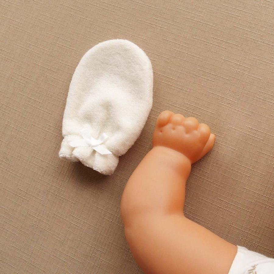 新生児用 ベビーミトン デラックスパイル ベージュ ベビー用品