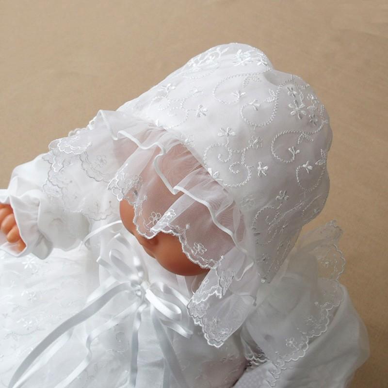 超ロングコート オーガンジー4段フリル ベビードレス3点セット【お