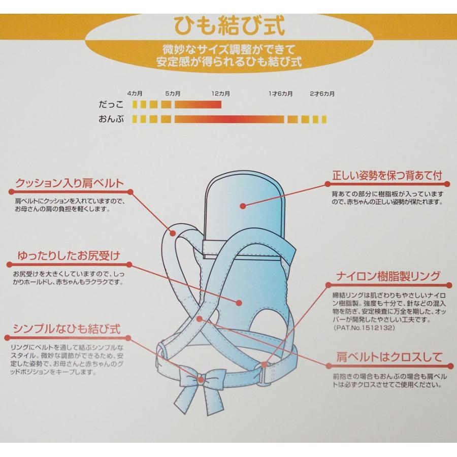 昔ながらのおんぶひも 日本製 使いやすいシンプルデザイン ダンガリーストライプ ネイビー おんぶ紐 紺色｜babynetshop｜09