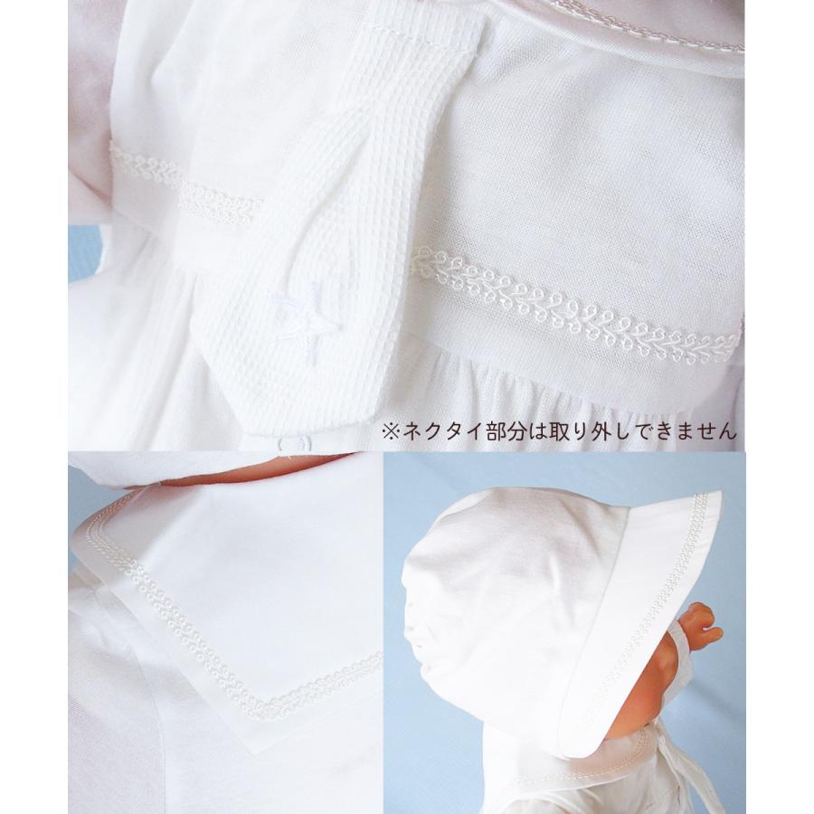 夏物素材 新生児用 セレモニードレス セーラー風デザインのベビー