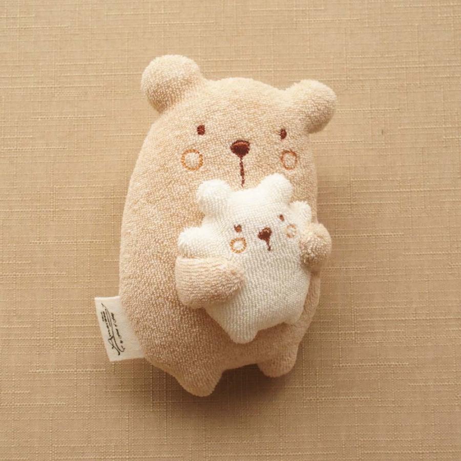 ラピ様オーダー♡カラカル親子♡ママとベビー♡かご♡アートドール♡ぬいぐるみ♡ 赤ちゃんの初めてのおもちゃに！クマ＆ウサギのやさしいラトル