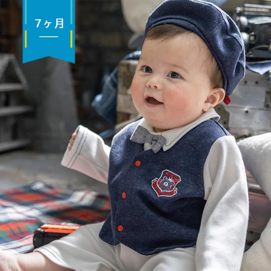 新デザイン！妖精の森 ニットデニムのベビーフォーマルセット セレモニードレス 男の子 新生児 ベビー 赤ちゃん フォーマルドレス 秋 冬 春 ベビードレス 日本製の画像