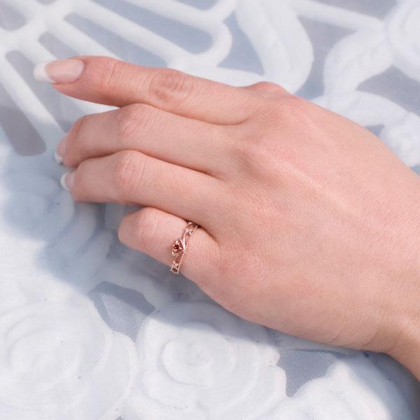 ピンキーリング ティアラ 誕生石 ゴールド