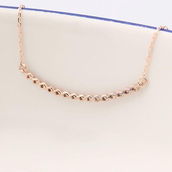 10金、18金ダイヤモンドネックレス「Line」ラインダイヤ0.10ct K10 K18 PG/YG/WGの画像