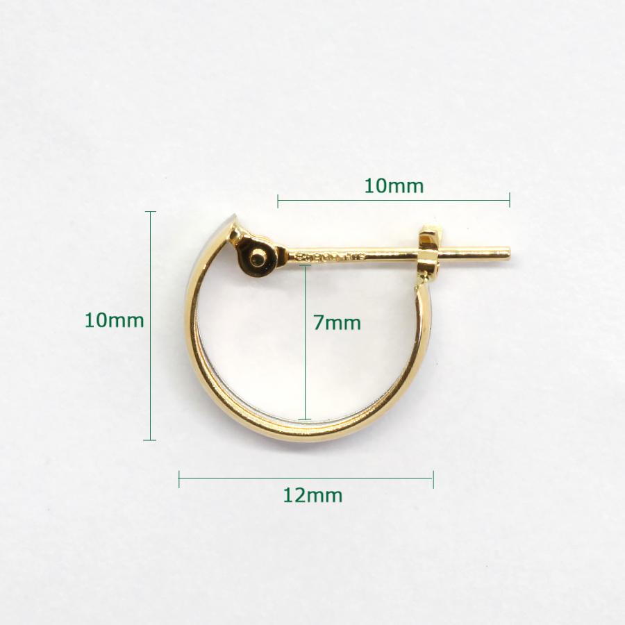 フープピアス コンビカラー 2連 パラレルタイプ 2色 K18 18K 18金 ゴールド PT900 プラチナの画像