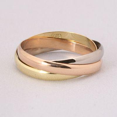 18金　ゴールド　GOLD 金　3連ダイヤ付き！ 指輪 18金トリニティ 3連リング K18PG/YG/PT90014号〜20号