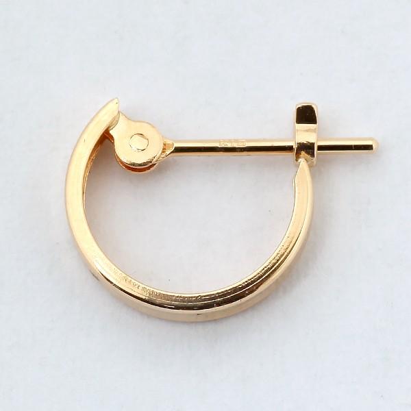 K18角溝タイプのフープピアス 10mm×2mm 18金 PC8437 : ベビーズ
