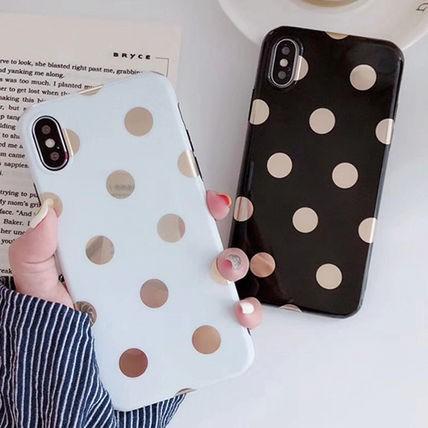 iPhoneケース ソフトケー ス キラキラ ミラー 水玉 ドット モノトーン