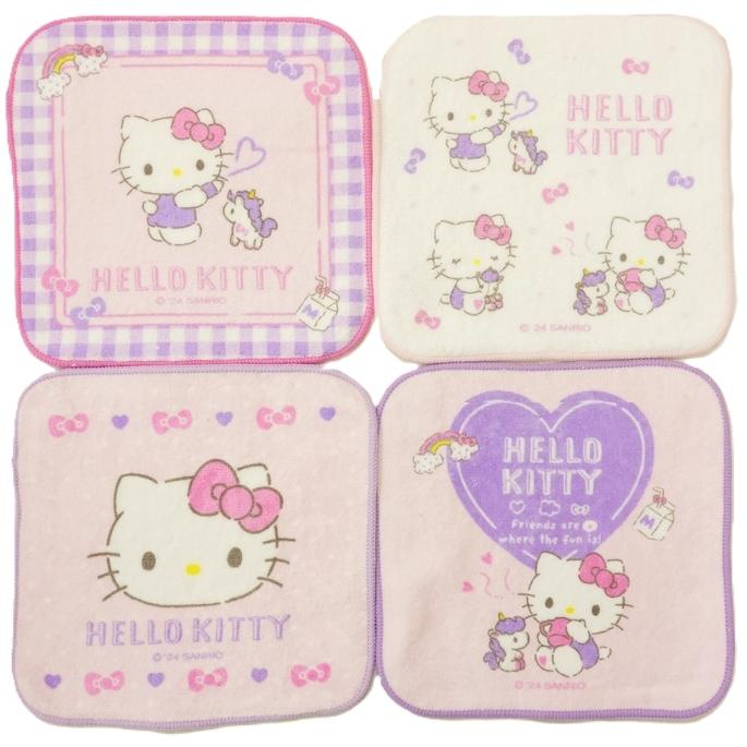サンリオ 抗菌防臭加工ミニタオルハンカチ4枚組 ハローキティ(A1268