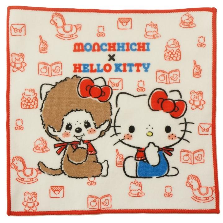 ナストーコーポレーション ミニタオル ハローキティ＆モンチッチ柄