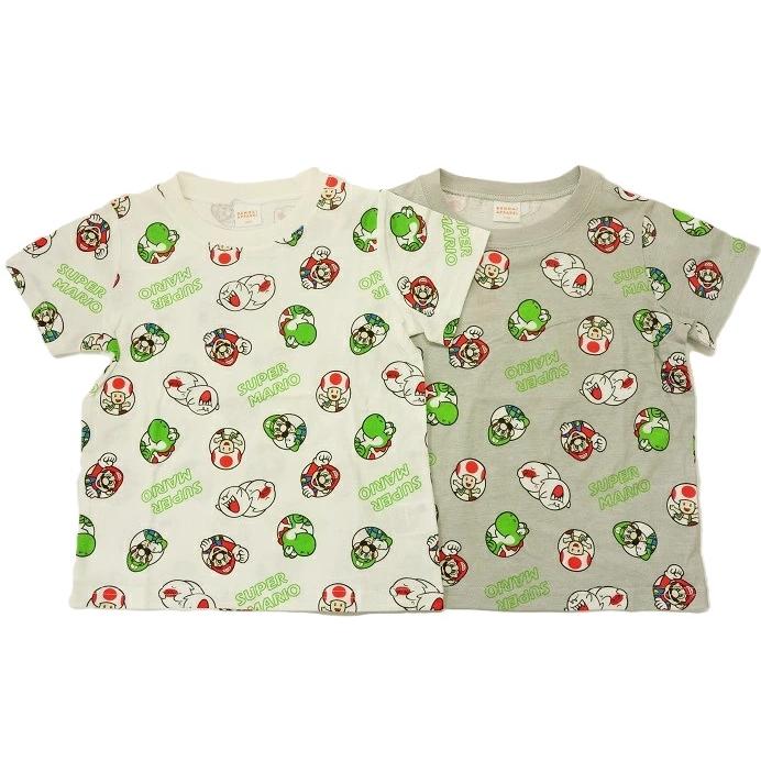 メール便利用！送料込み】BANDAI スーパーマリオ半袖Tシャツ総柄 