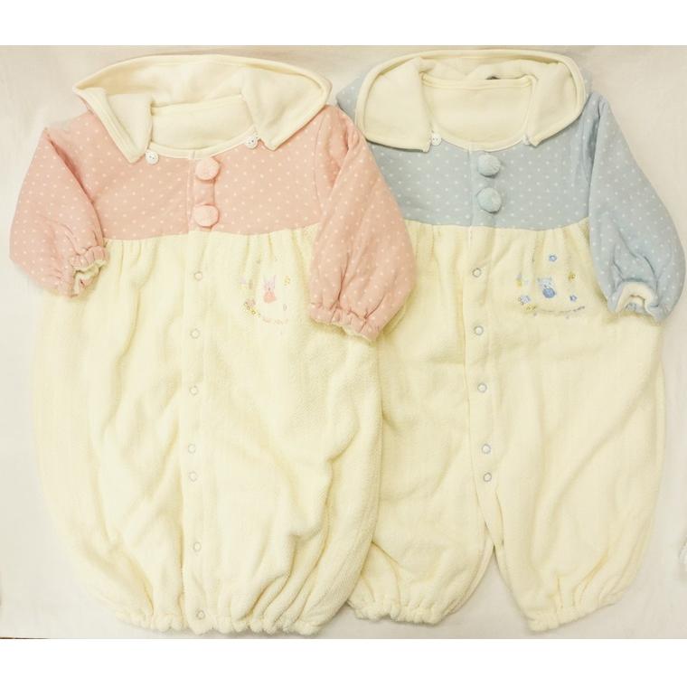 送料込み/一部地域除く】新生児用ラッチパイル＆接結天竺水玉おくるみ 