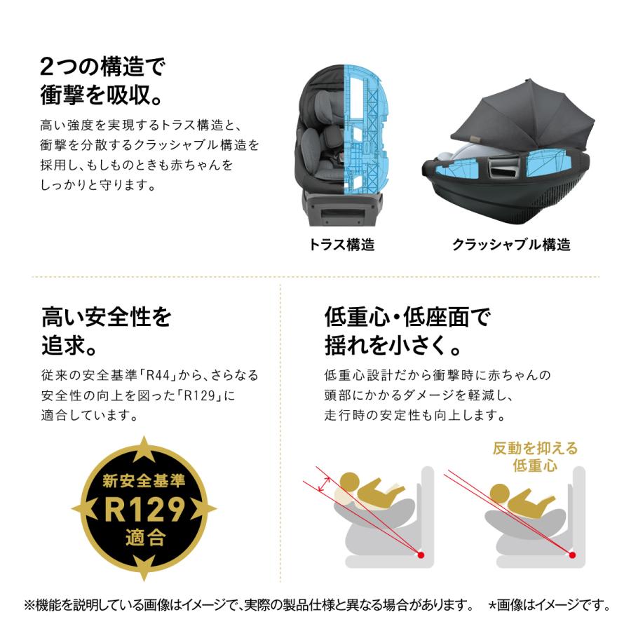 チャイルドシート combi コンビ THE S ISOFIX エッグショック ZC-720 グレー GL ザエス ホワイトレーベル｜babytown｜09