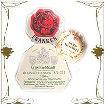 貴腐ワイン、１９９４年　ゾンマーホイザー　シュタインバッハ、トゥロッケンベーレンアウスレーゼ、リースラナー、３７５ｍｌ、＃０００Ｙ−０８ 