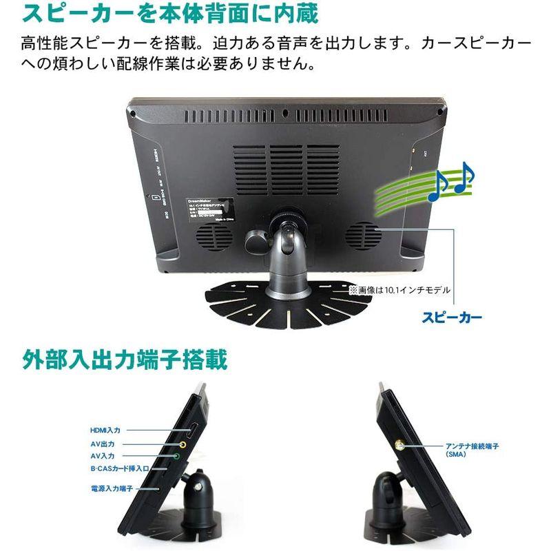 ドリームメーカー フルセグ カーテレビ 9インチ シャークアンテナ