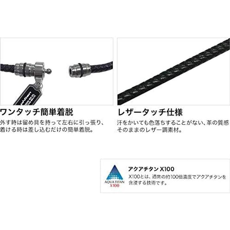 phiten(ファイテン) ネックレス RAKUWAネックX100 ペンダントトップ ブラック 42cm ブラック 42cm ファイテン ネックレス RAKUWAネックX100 ペンダントトップ サイズ 紐部 ステンレス