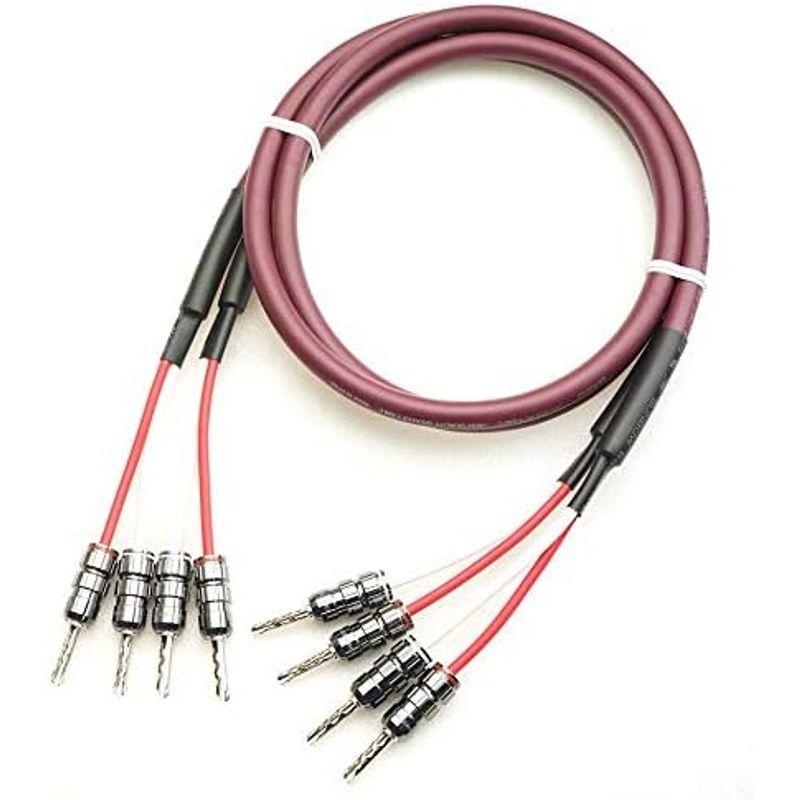 SAEC サエク SPC-850 PC-Triple C導体 2本ペア ベリリウム銅製 ロジウムメッキ バナナプラグ付 スピーカーケーブル aet エーイーティー ラインケーブル EVO-0706 KRN 0.6m ペア XLR