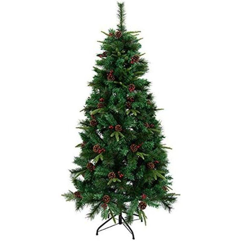 クリスマスツリー スリム 210cm 北欧 おしゃれ 松ぼっくり ベリー付き ヌードツリー リアルなもみの木 飾り - 3