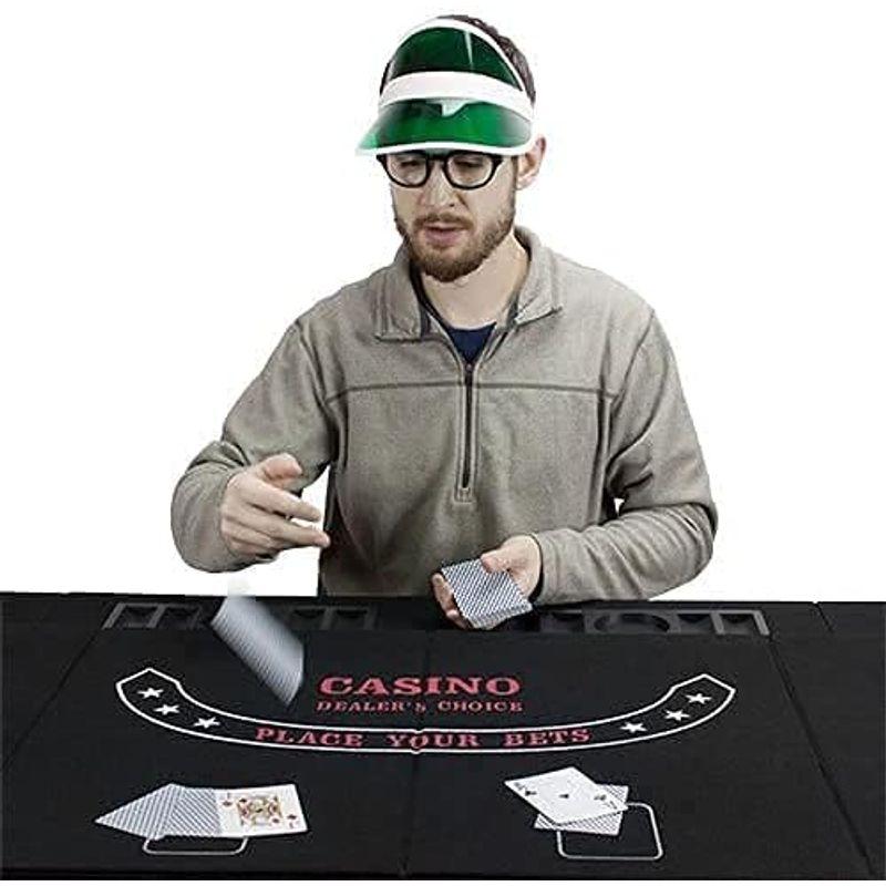 LifeRed 折りたたみ カジノマット ポーカーテーブルトップ 5 in 1 (ブラックジャック バカラ ポーカー ルーレット クラップス in バカラ ポーカー ルーレット 折りたたみ カジノマット ポーカーテーブルトップ ブラックジャック クラップス