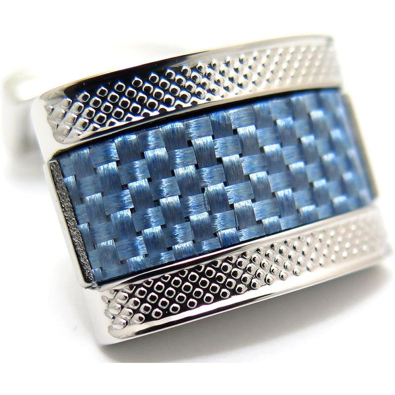 タテオシアン(TATEOSSIAN) カーボンファイバーDシェイプカフス(ブルー) (カフスボタン/カフリンクス) TATEOSSIAN カーボンファイバーDシェイプカフス ブルー カフスボタン/カフリンクス