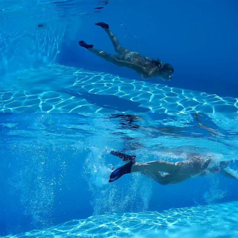 Belyfuko ショートスイムフィン 大人用 シュノーケルフィン ラップ 水泳 ダイビング シュノーケリング トラベルサイズ メッシュバッ シュノーケリング ショートスイムフィン 大人用 シュノーケルフィン ラップ 水泳 ダイビング トラベルサイズ メッシュバッ